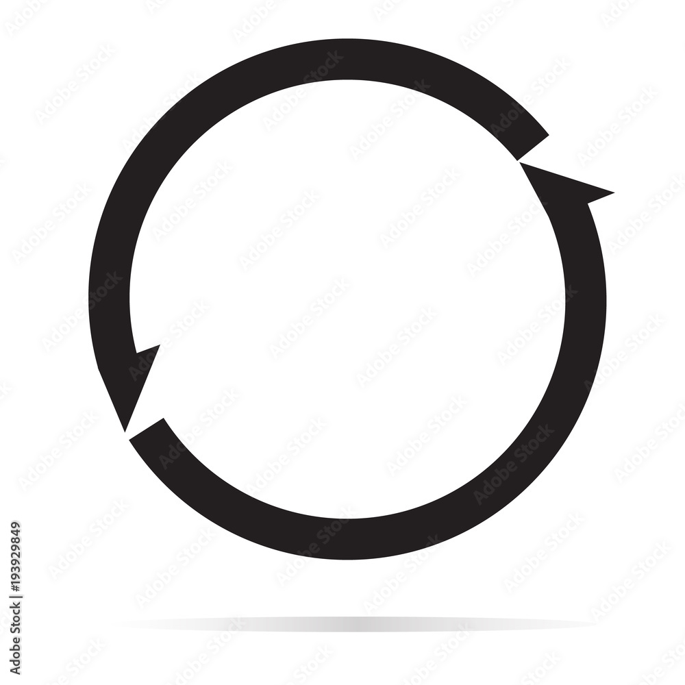 arrow icon on white background. arrow sign. flat style. rotation arrow symbol. arrow icon on white background. arrow sign. flat style. rotation arrow symbol.