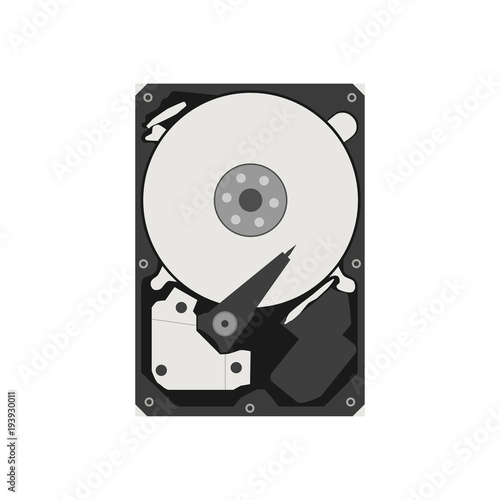 Hard disk drive isolated on a white background. Vector Illustration.