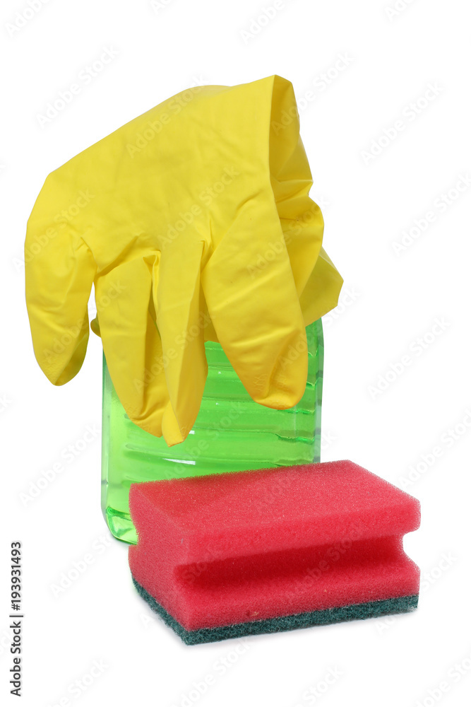Tools for cleaning on a white background Tools for cleaning on a white background