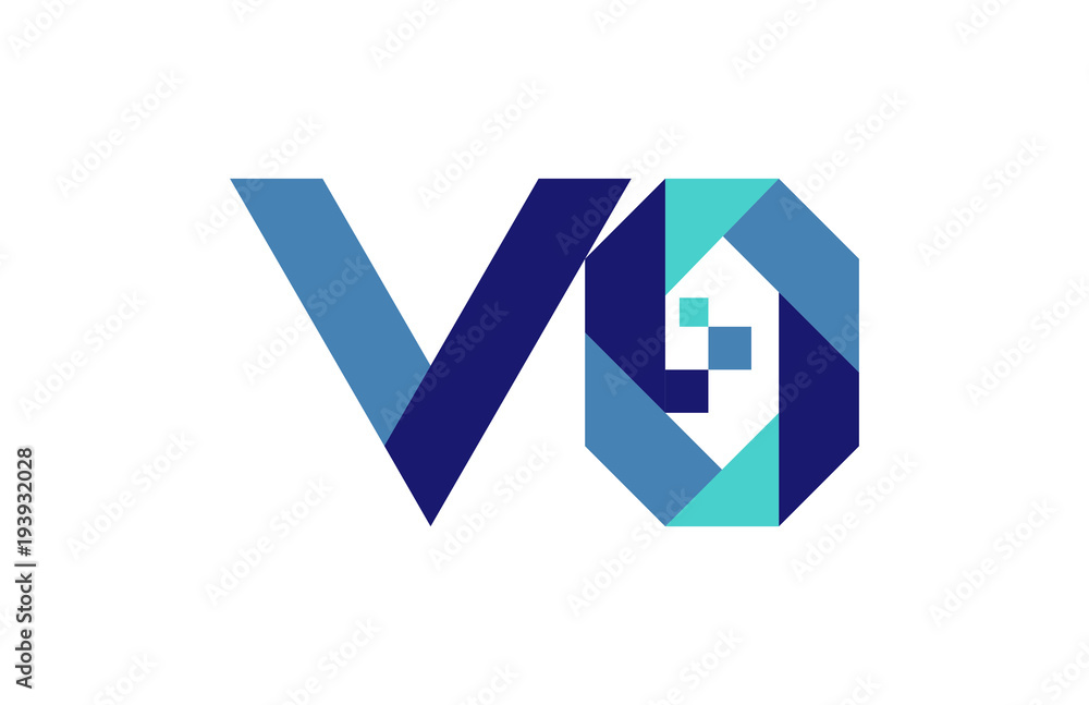 VO Digital Ribbon Letter Logo VO Digital Ribbon Letter Logo
