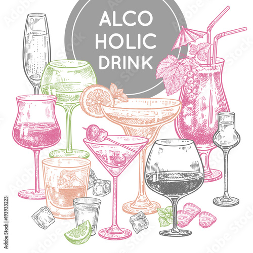 Alcoholic drinks poster.