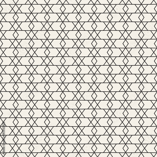 Vector seamless pattern. Modern stylish texture. Geometric striped ornament. Monochrome lattice