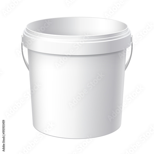 Small White plastic bucket.