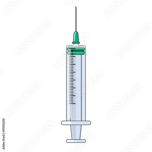 An illustration of a medical syringe
