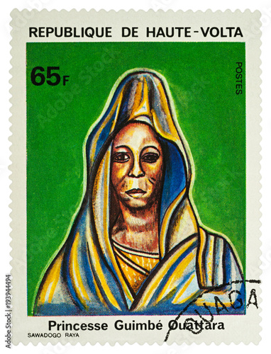 Princess Guimbe Ouattara on postage stamp photo