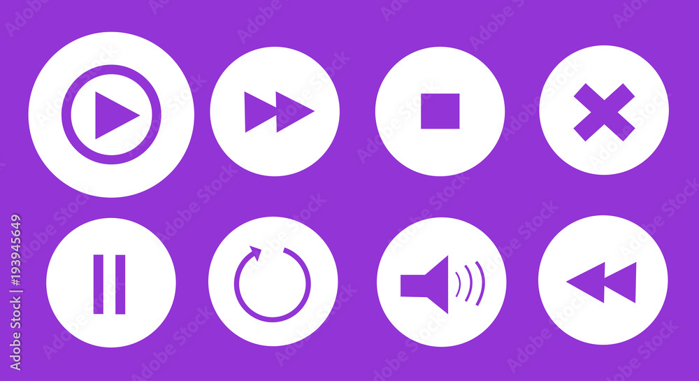 media player buttons set vector illustration media player buttons set vector illustration