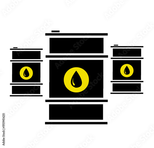 Vector illustration of oil barrels