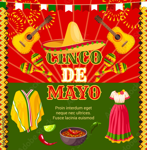 Cinco de Mayo Mexican vector celebration poster