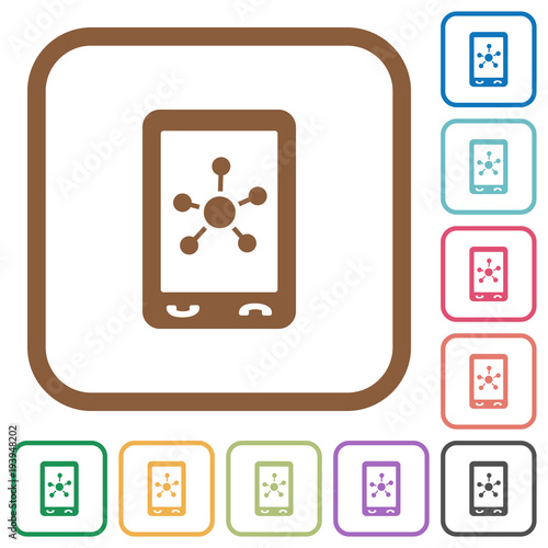 Mobile social networking simple icons