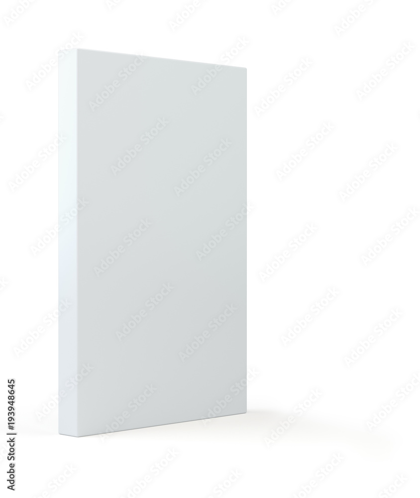 Blank white package. Isolated on white background with soft shadow 3d illustration. Box template Blank white package. Isolated on white background with soft shadow 3d illustration. Box template