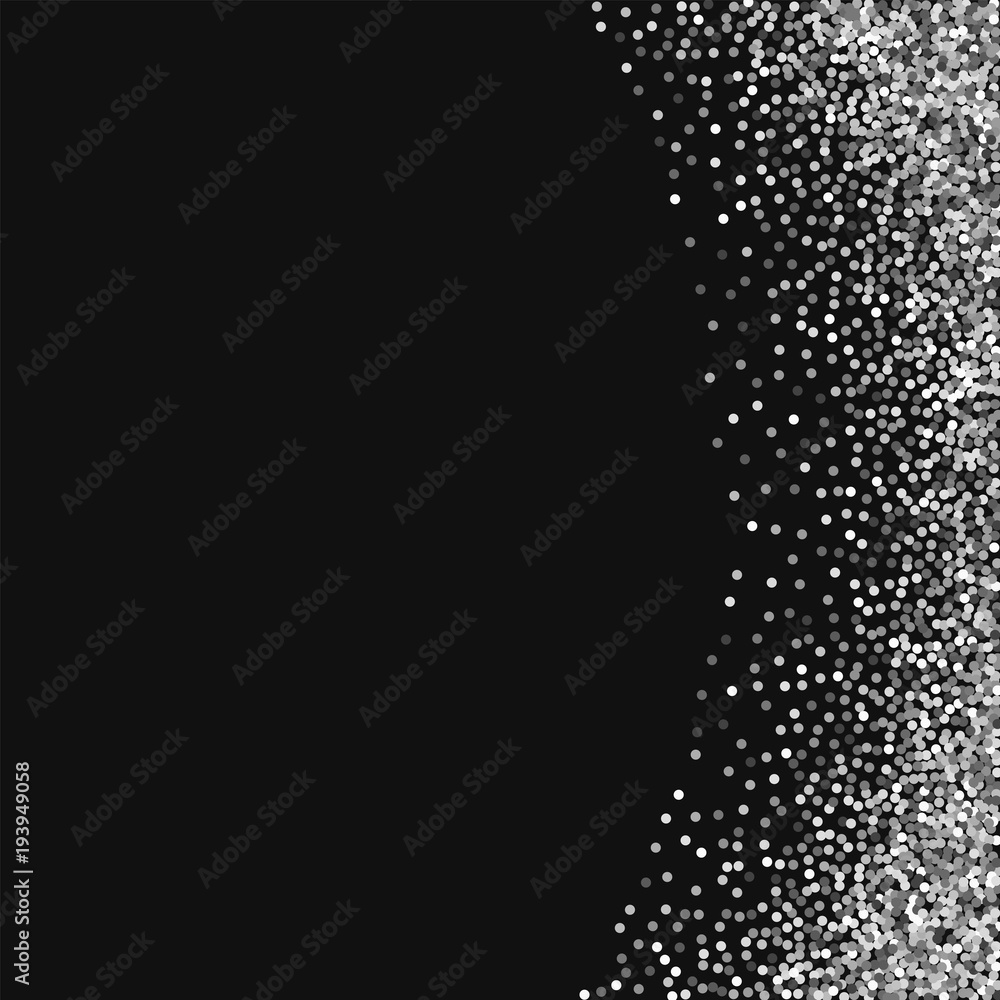 Obraz premium Round gold glitter. Abstract right border with round gold glitter on black background. Cool Vector illustration.