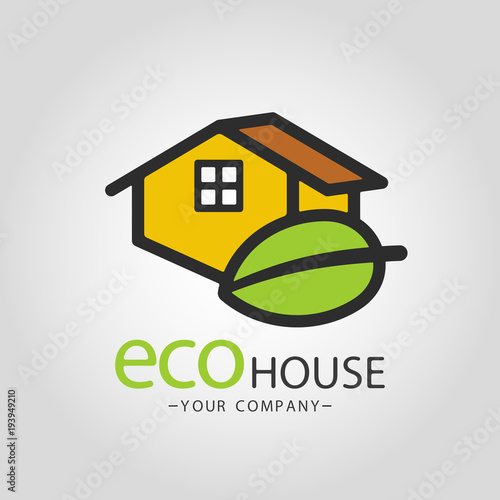 Eco House logo design.  For real estate, construction, property industry.