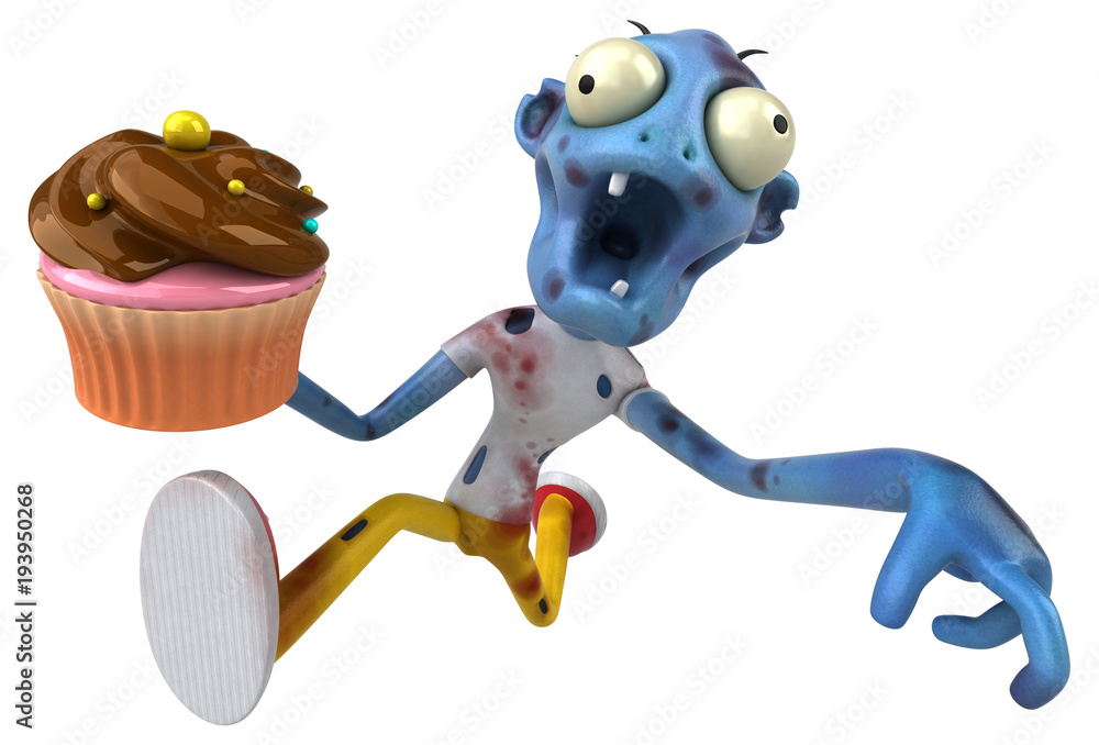 Naklejka premium Fun zombie - 3D Illustration