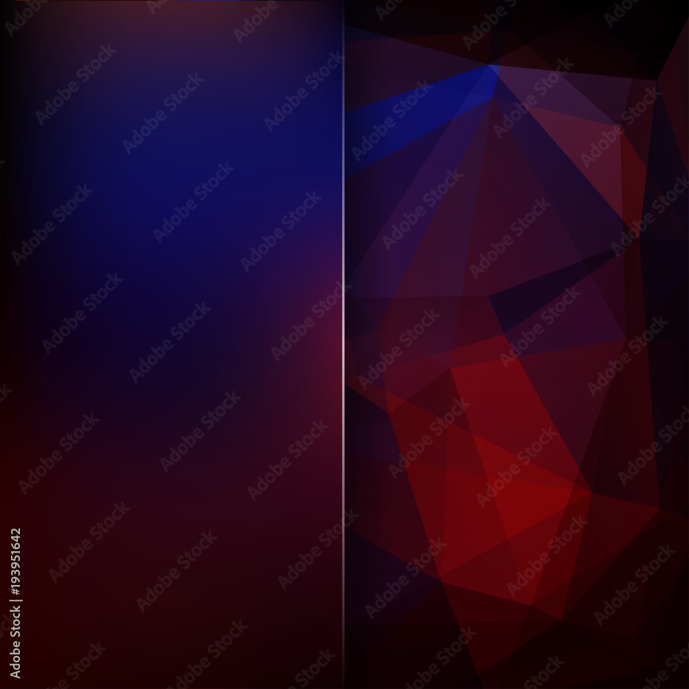 Obraz premium Abstract polygonal vector background. Geometric vector illustration. Creative design template. Abstract vector background for use in design. Blue, red, purple colors.