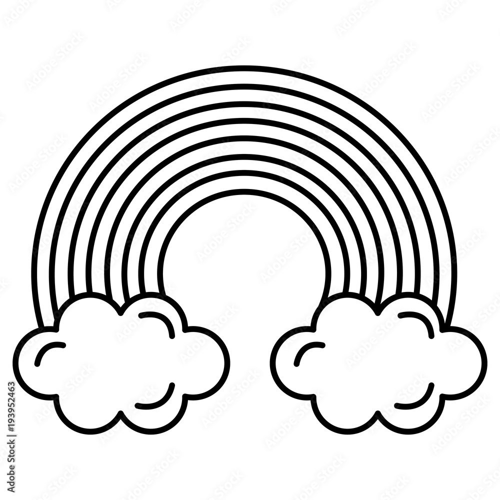cute rainbown with clouds vector illustration design cute rainbown with clouds vector illustration design