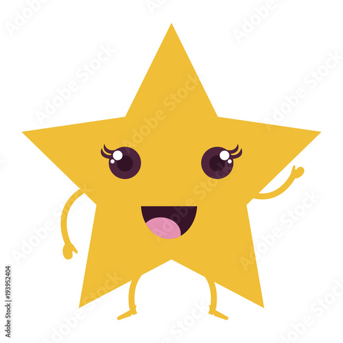 star decorative kawaii character vector illustration design
