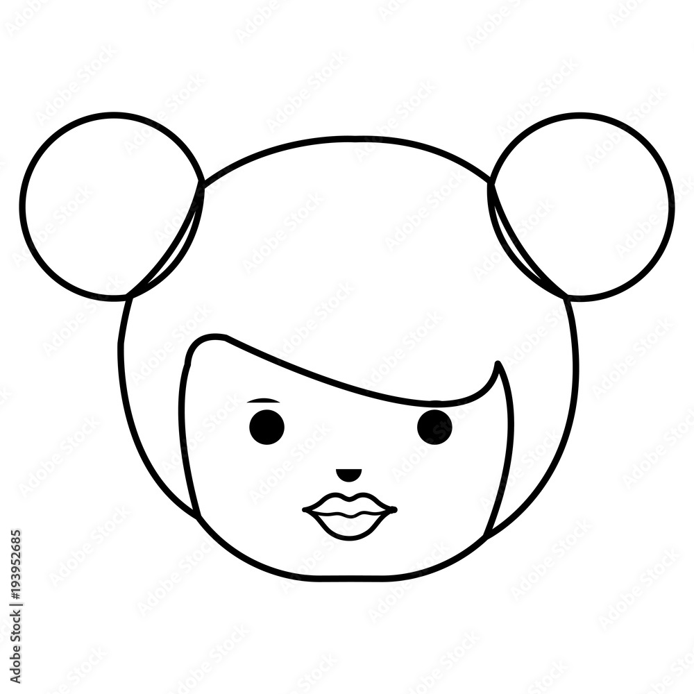 little girl head character vector illustration design little girl head character vector illustration design