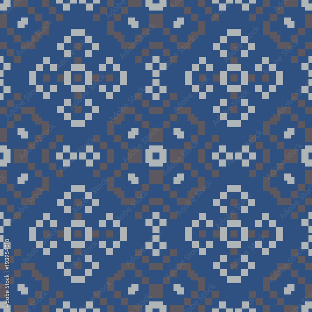 Seamless background. Blue and gray floral pattern Seamless background. Blue and gray floral pattern
