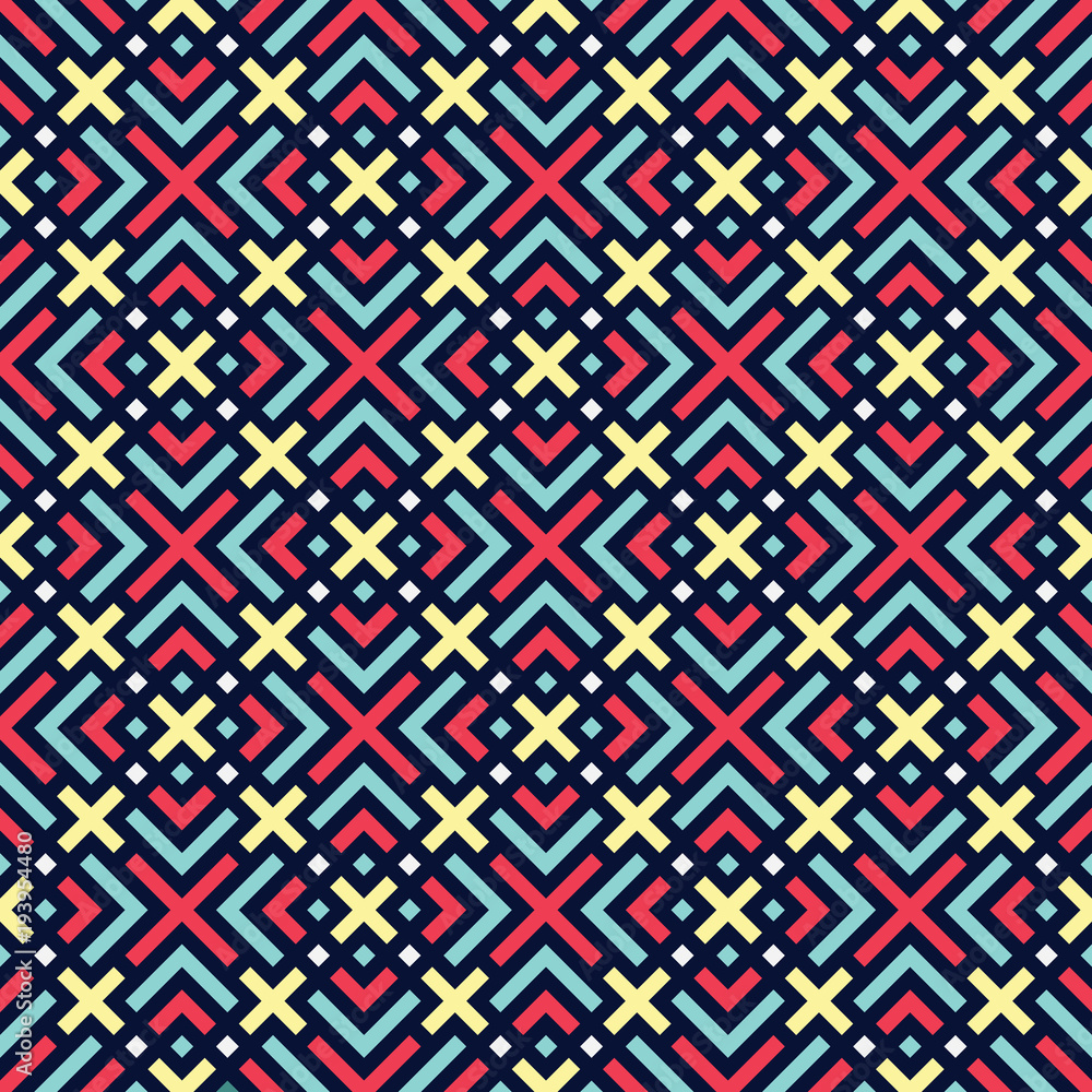 Color geometric seamless pattern