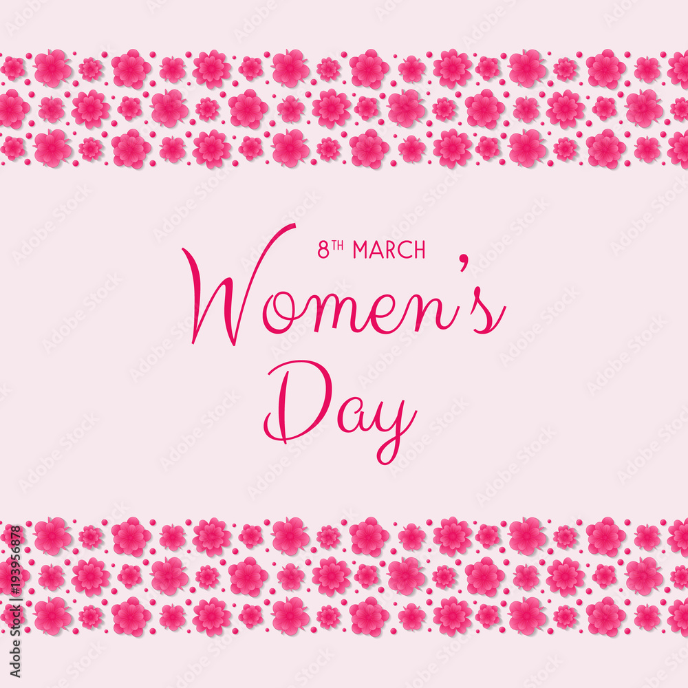 Floral card with wishes for Women's Day. Vector.