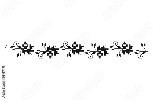 Traditional Romanian folk art knitted embroidery pattern