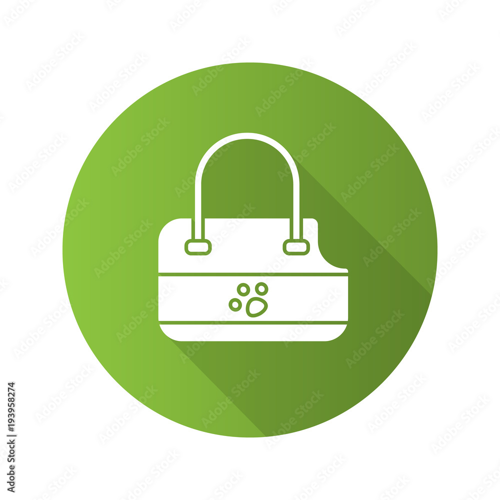 Pets bag carrier flat design long shadow glyph icon Pets bag carrier flat design long shadow glyph icon