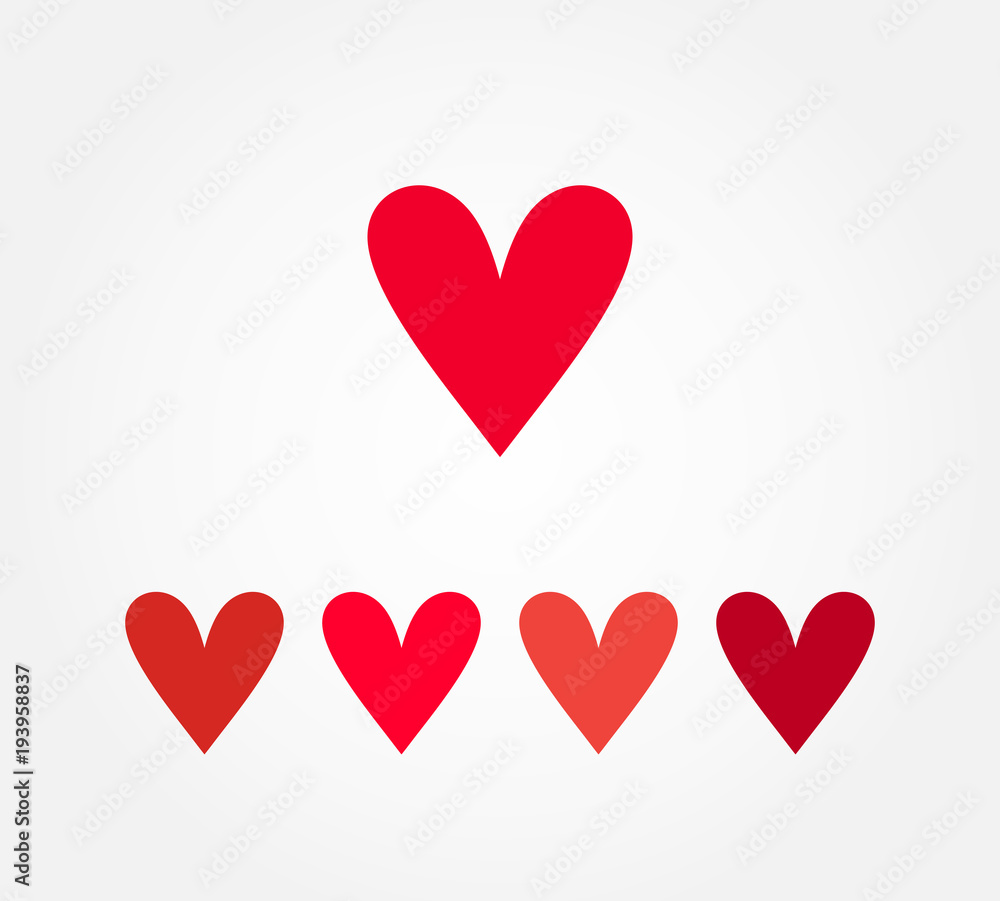 Red hearts icons