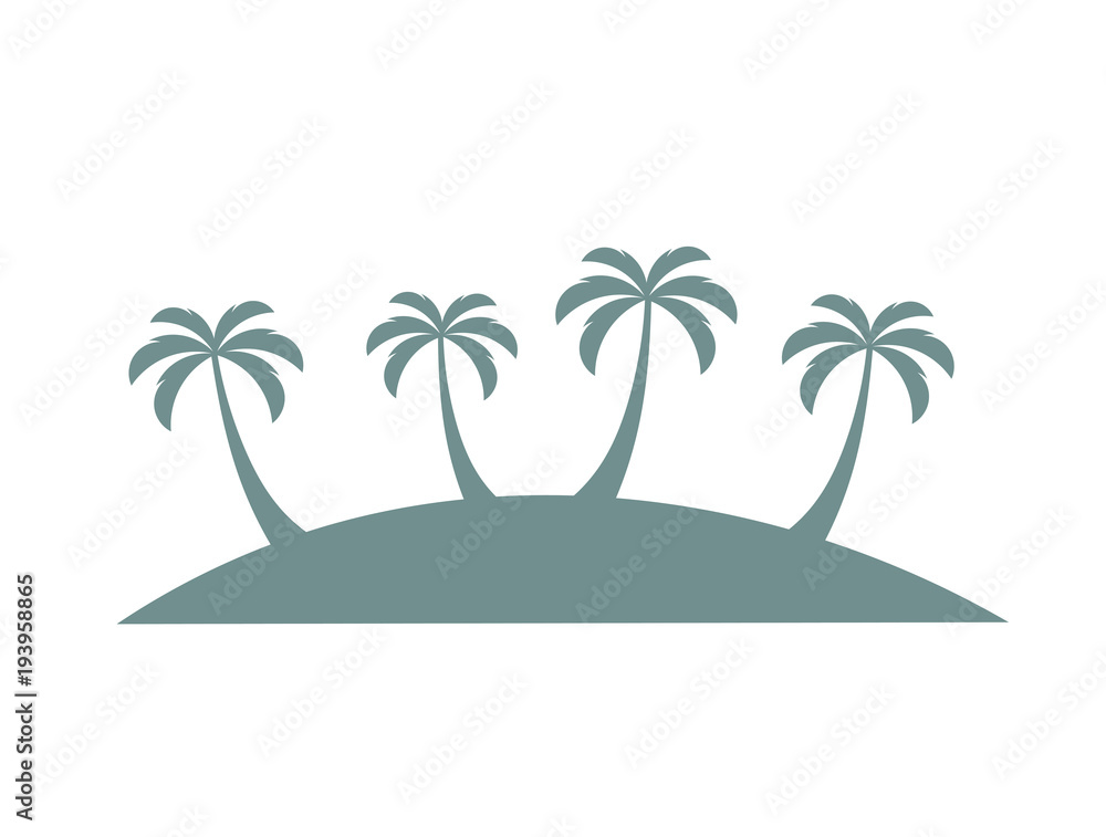 Fototapeta premium Palm trees on island