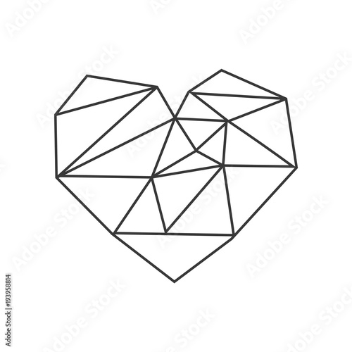 Geometric shape of heart icon