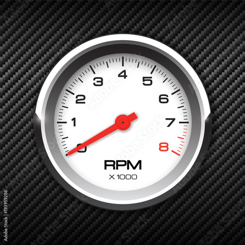 Vector tachometer on carbon background