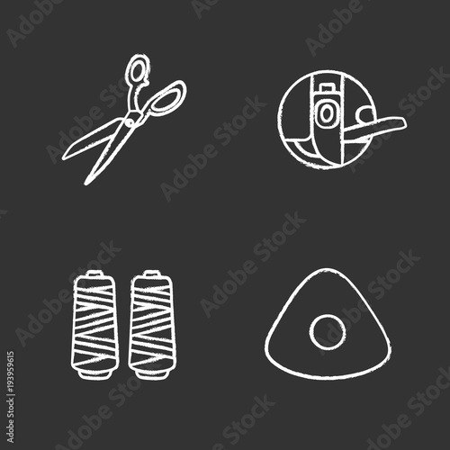 Tailoring chalk icons set