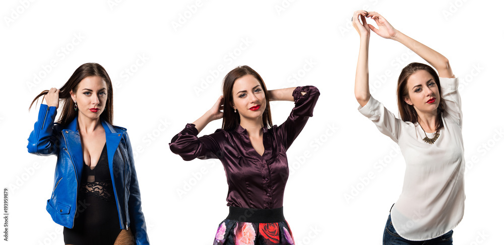 Fototapeta premium Young pretty model woman posing in studio