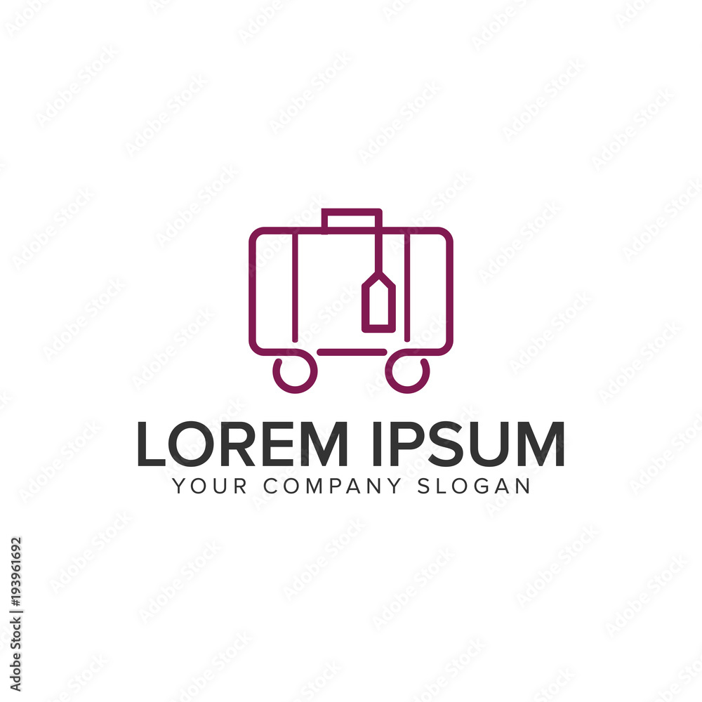 Travel Bag minimalist line logo design concept template. Travel Bag minimalist line logo design concept template.