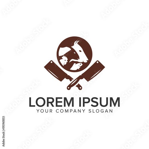 animal cooking logo design concept template.