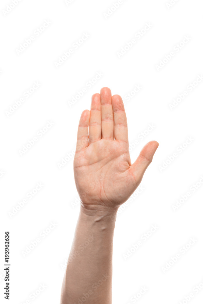 Man with open hand gesture. Isolated on white background. Man with open hand gesture. Isolated on white background.