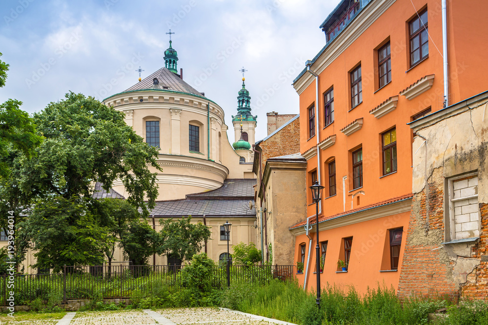 Architecture of the old town in Lublin, Poland