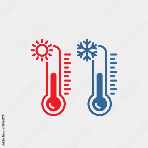 Thermometer flat vector icon. Temperature flat vector icon