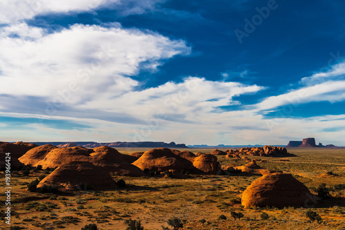 The Mystery Valley in the Monument Valley Navajo Tribal Park before sunset, Arizona.