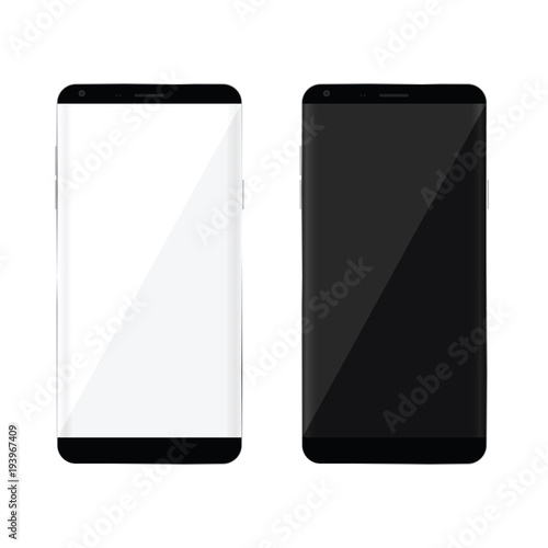 mobile phone with black and white illustration