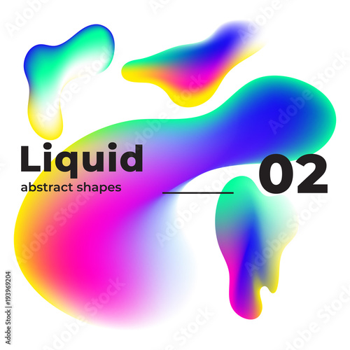 Liquid vector colorful shapes multicolor ink