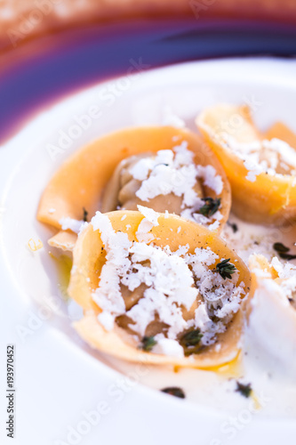 ravioli on a white plate