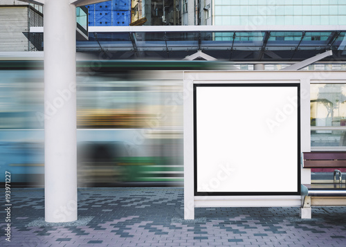 Wallpaper Mural Mock up Banner Poster template Bus Stop Media outdoor street Sign display Torontodigital.ca