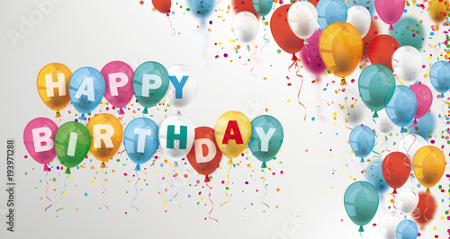 Colored Balloons And Confetti Header Birthday