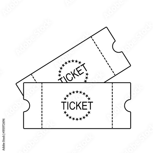 Two Tickets icon vector illustration in the flat style.