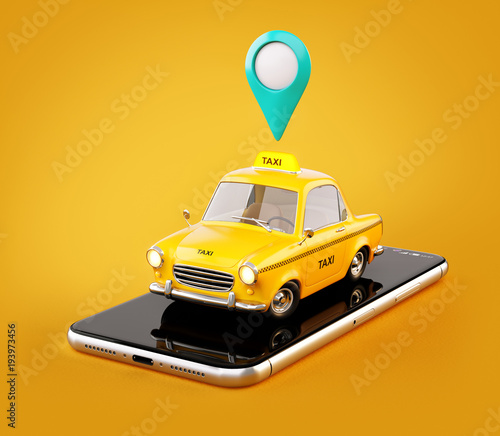 Smartphone application of taxi service for online searching calling and booki...