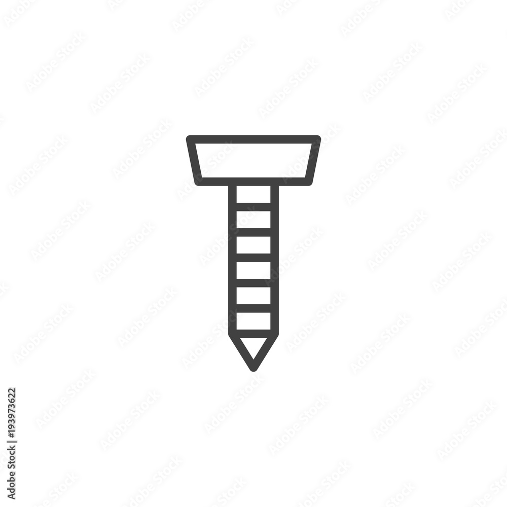 Screw outline icon. linear style sign for mobile concept and web design. bolt simple line vector icon. Symbol, logo illustration. Pixel perfect vector graphics Screw outline icon. linear style sign for mobile concept and web design. bolt simple line vector icon. Symbol, logo illustration. Pixel perfect vector graphics