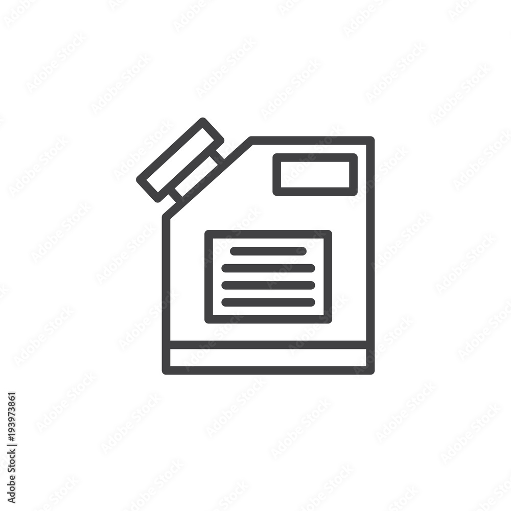 Gasoline jerrycan outline icon. linear style sign for mobile concept and web design. Canister simple line vector icon. Symbol, logo illustration. Pixel perfect vector graphics Gasoline jerrycan outline icon. linear style sign for mobile concept and web design. Canister simple line vector icon. Symbol, logo illustration. Pixel perfect vector graphics