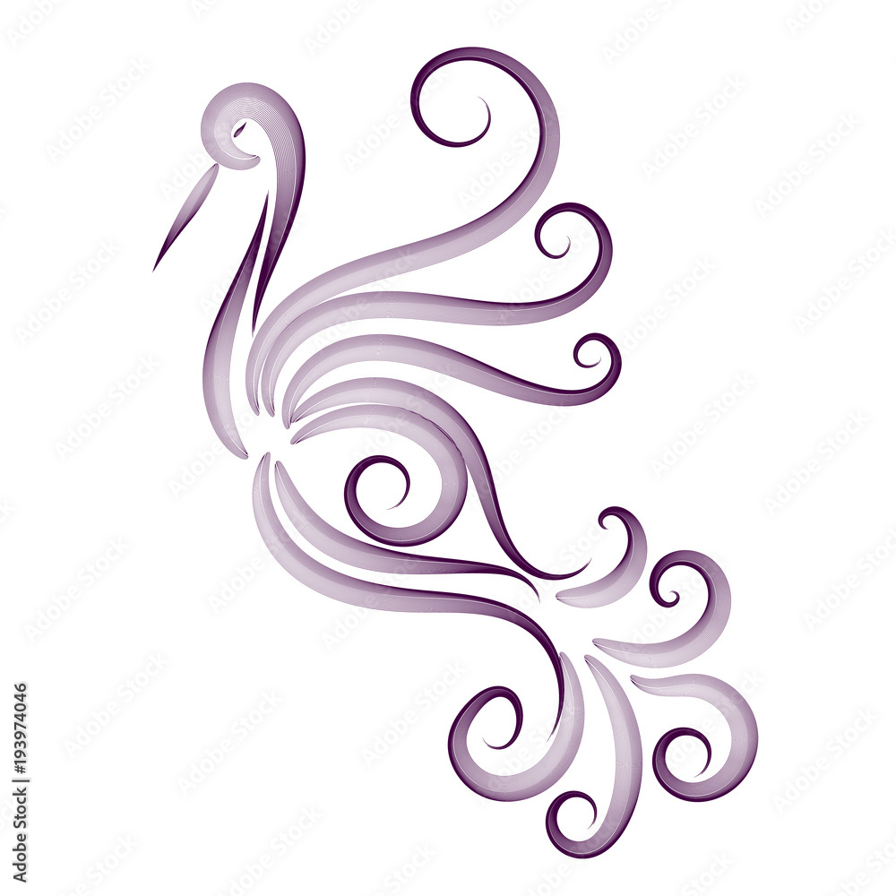 Flying bird with exquisite pattern