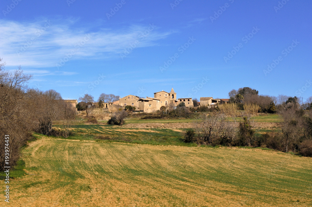 village of Sant Esteve de Guialbes, Girona province,Catalonia, Spain