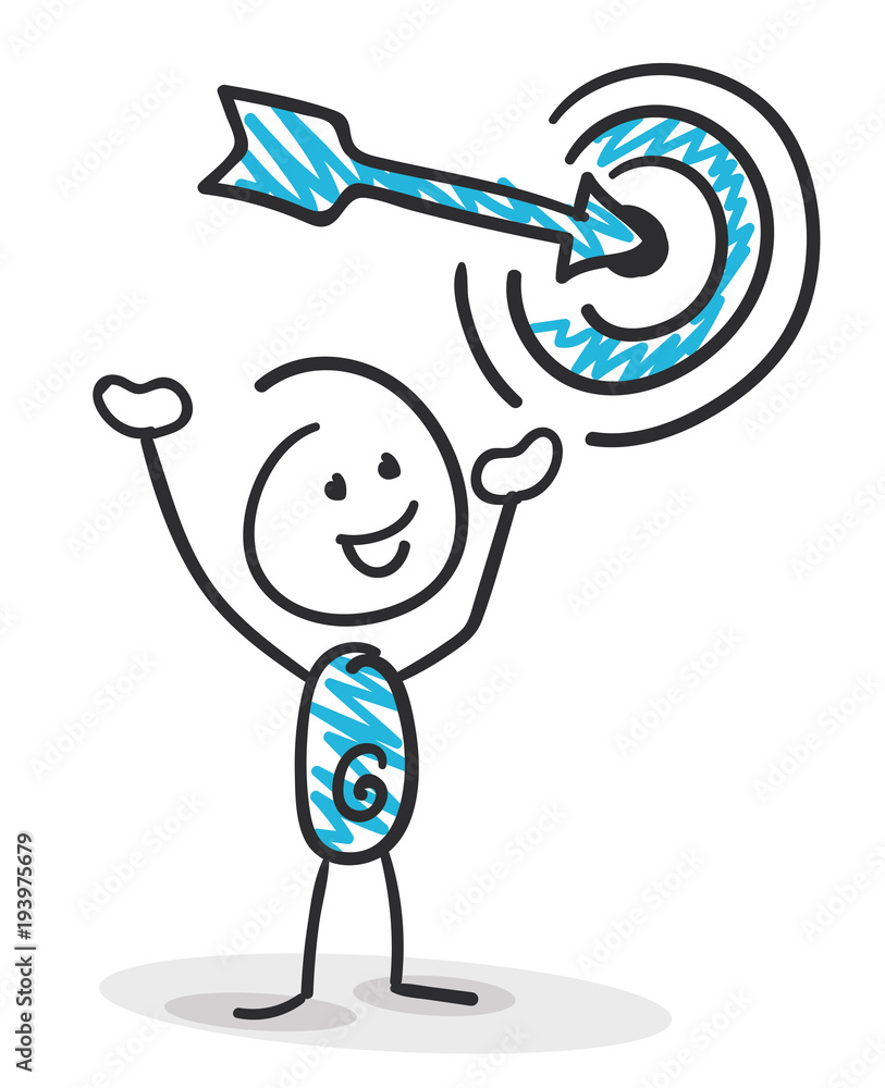 Sticky Strichm nnchen Ziel Pfeil Erfolg Gewinner Stock Vector sticky-strichm-nnchen-ziel-pfeil-erfolg-gewinner-stock-vector